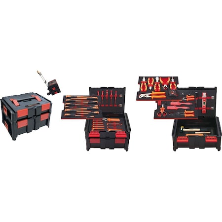 Ega Master ELECTRICIAN MASTER SET 54 PCS. METRIC WITH TROLLEY 51546